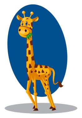 Sarı zürafa, vektör renk illüstrasyon.