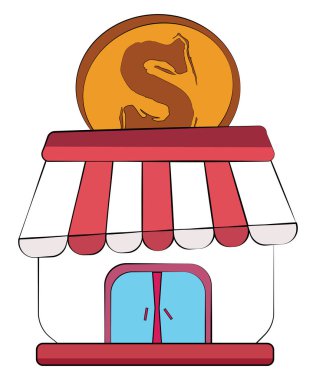 Sikke işareti vektör veya renk çizim ile bir iş kuruluşu