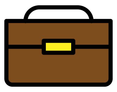 Sarı toka vektör veya renk Illustration ile kahverengi bir çanta