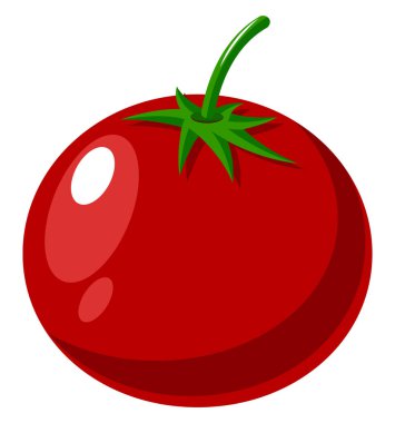 Kırmızı domates, vektör renk illüstrasyon.