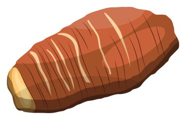 Beyaz arka üzerinde sebze Brown Taro kök vektör Illustration