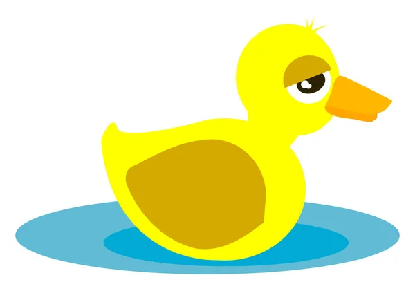 Ilustração de cor vetorial pato amarelo . — Vetor de Stock