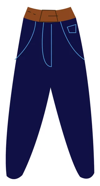 Jeans dengan vektor saku besar atau ilustrasi warna - Stok Vektor