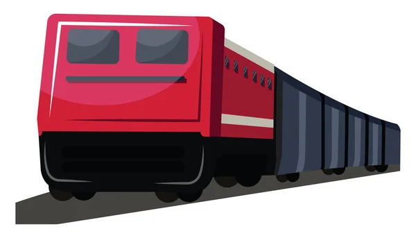 Vista frontal vermelha e cinzenta profunda do vetor de trem de transporte ilustrat — Vetor de Stock
