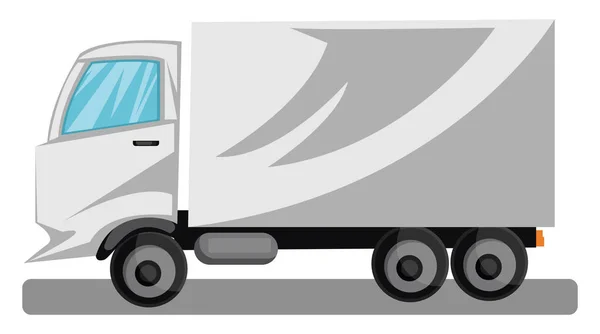 Weiße minimalistische LKW Vektor Illustration auf weißem Hintergrund — Stockvektor