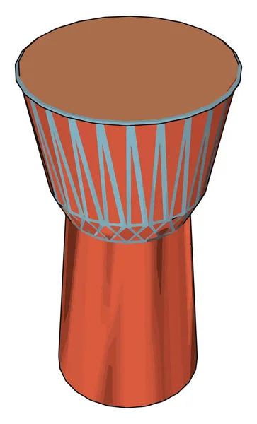 Djembe vecteur d'instrument de musique ou illustration couleur — Image vectorielle