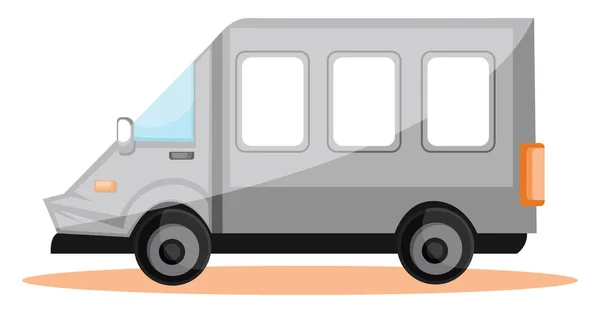 Ilustración vectorial simple de furgoneta de transporte blanco en respaldo blanco — Vector de stock