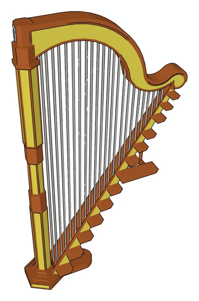 Parts of harps vector or color illustration — Stock Vector