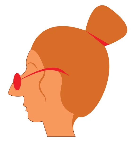 Uma senhora com vetor de nariz pontiagudo ou ilustração colorida — Vetor de Stock