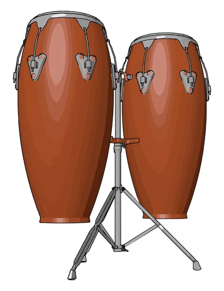 Verschillende componenten van conga Drum Parts vector of Color illustr — Stockvector