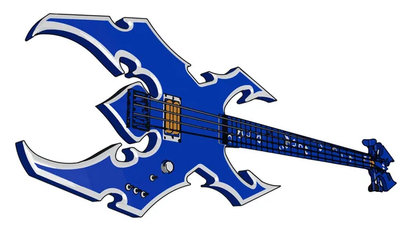 Uso de la guitarra en varios géneros vector o ilustración de color — Vector de stock