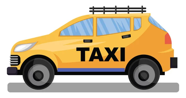 Giallo taxi auto vettore llustrazione su sfondo bianco . — Vettoriale Stock