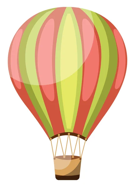 Grüne und rosa Vintage Heißluftballon Vektor Illustration auf wh — Stockvektor