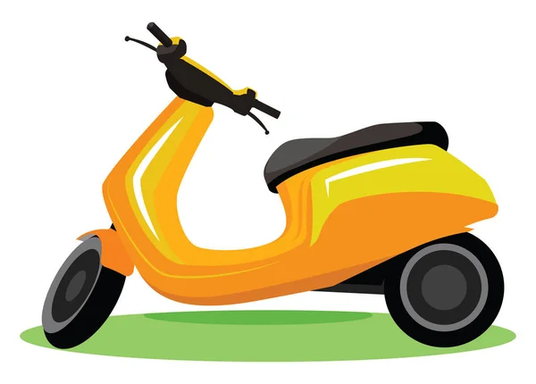 Yellow modern scooter vector illustration on white background. — Stock Vector