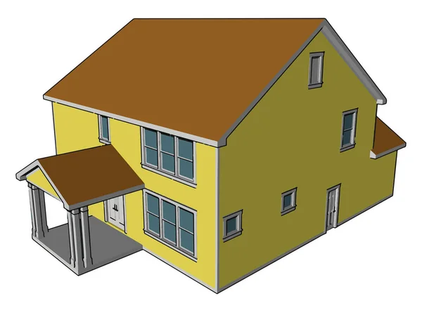 Ein Hauptwohnsitz Bauernhaus Vektor oder farbige Abbildung — Stockvektor