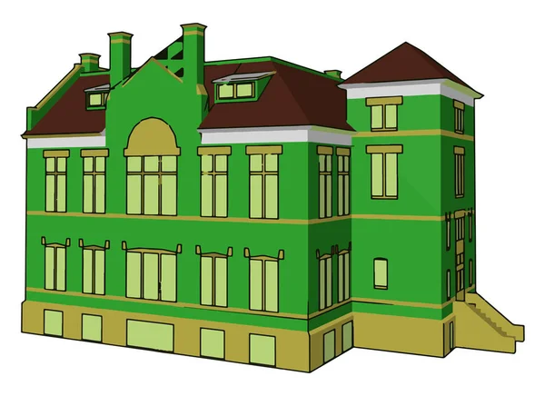 Ein Gebäude einfache bis komplexe Vektor- oder Farbabbildung — Stockvektor