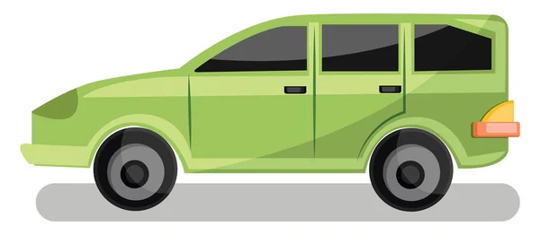 Licht groene familie auto vector illustratie op witte achtergrond. — Stockvector