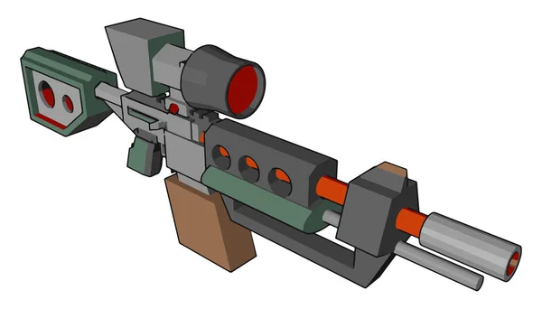 En farlig pistol med kula vektor eller färg illustration — Stock vektor