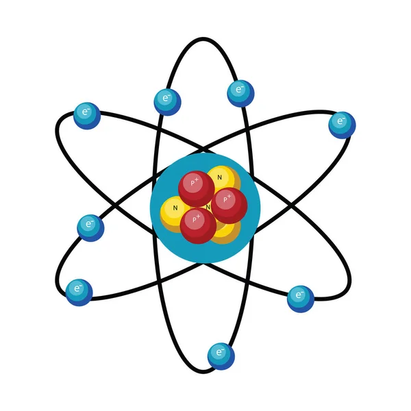 Простая векторная иллюстрация дизайна атома на белом фоне . — стоковый вектор