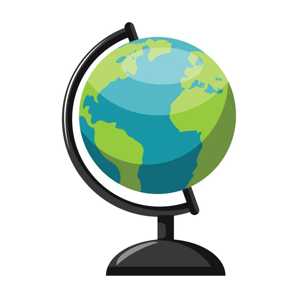 Planeta Tierra minimalista globo vector ilustración en blanco bac — Vector de stock
