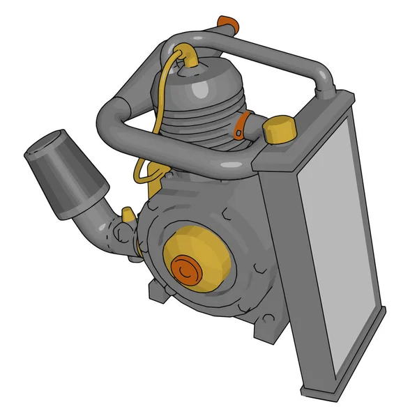 Pompa silnika obsługiwana przez maszynę lub wektor mocy elektrycznej lub — Wektor stockowy