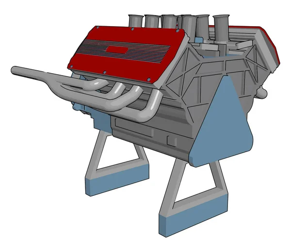 Різні частини двигуна Векторна або кольорова ілюстрація — стоковий вектор