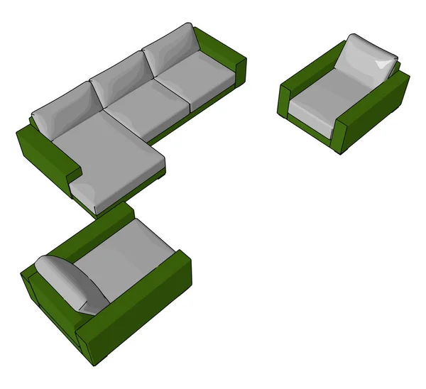 Belo vetor de sofá polivalente ou ilustração de cor —  Vetores de Stock
