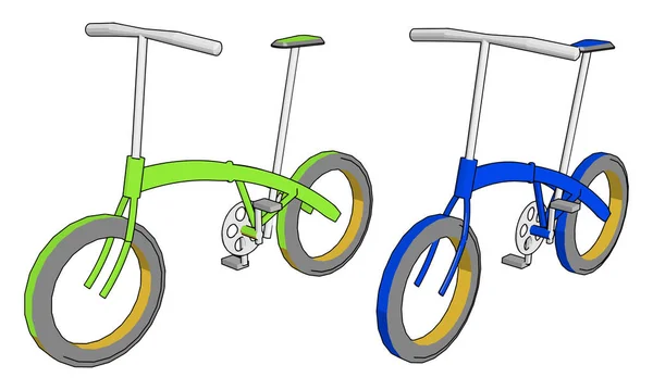 Простий і простий велосипед простий в обробці вектор або кольоровий ілюстрація — стоковий вектор
