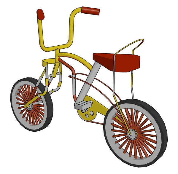 Un color rojo cómodo niño bicicleta vector o color illustra — Archivo Imágenes Vectoriales