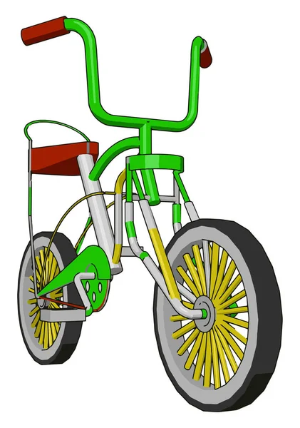 Un colorido atractivo niño pequeño bicicleta vector o color illust — Vector de stock
