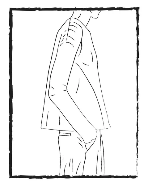 ジーンズベクターまたはカラーイラストを身に着けている少年 — ストックベクタ