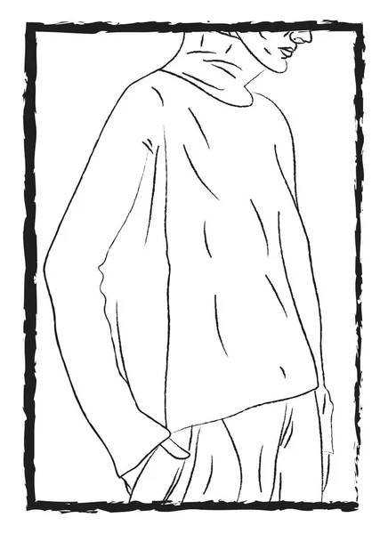 Um vetor de manga cheia Tshirt ou ilustração de cor —  Vetores de Stock