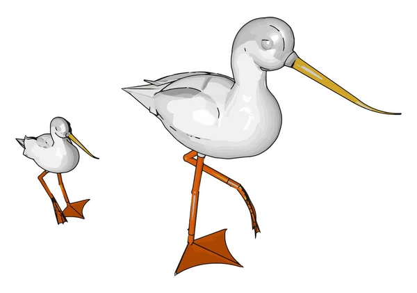 Nagy mocsári madár vektor vagy színes illusztráció — Stock Vector