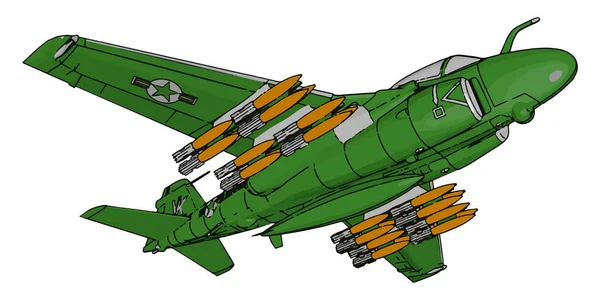 En stridsflygplan vektor eller färg illustration — Stock vektor