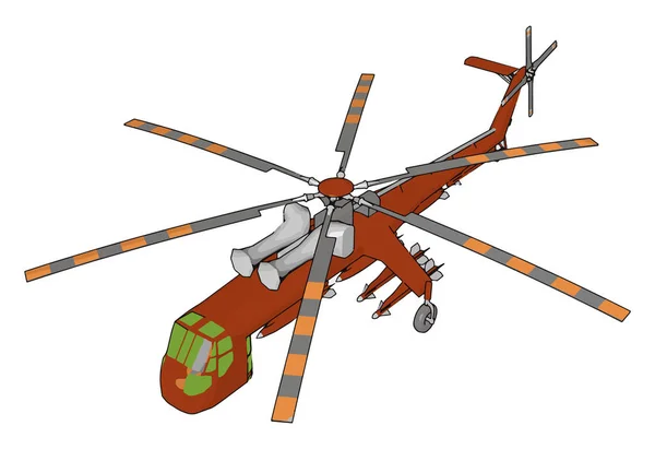 Elicopter un tip de rotorcraft sau vector de aeronave sau illu color — Vector de stoc