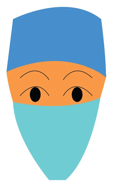 Lekarz ubrany w maskę wektorową lub kolorową ilustrację — Wektor stockowy