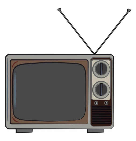 Черно-белый телевизионный вектор или цветная иллюстрация — стоковый вектор