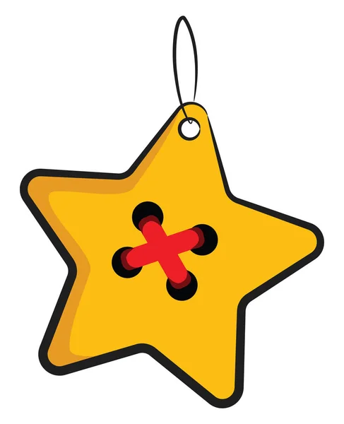 Estrella dorada decoración de Navidad vector o ilustración de color — Vector de stock