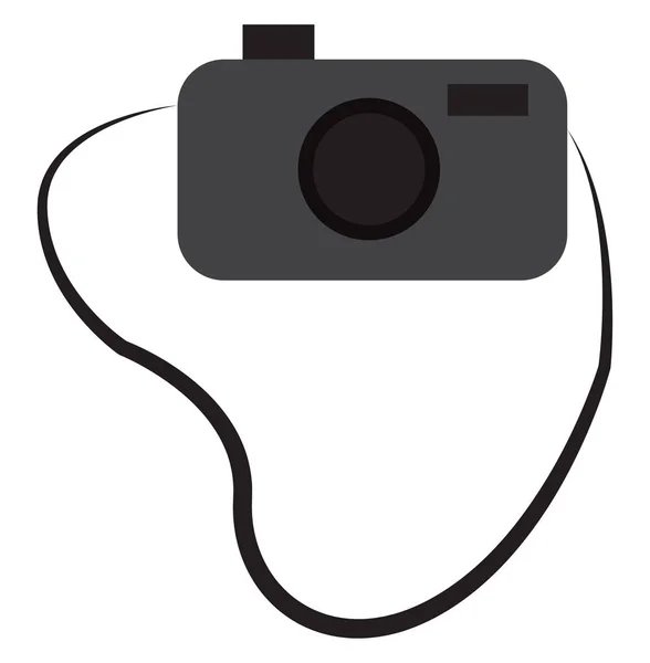 Een grijze camera vector of kleur illustratie — Stockvector