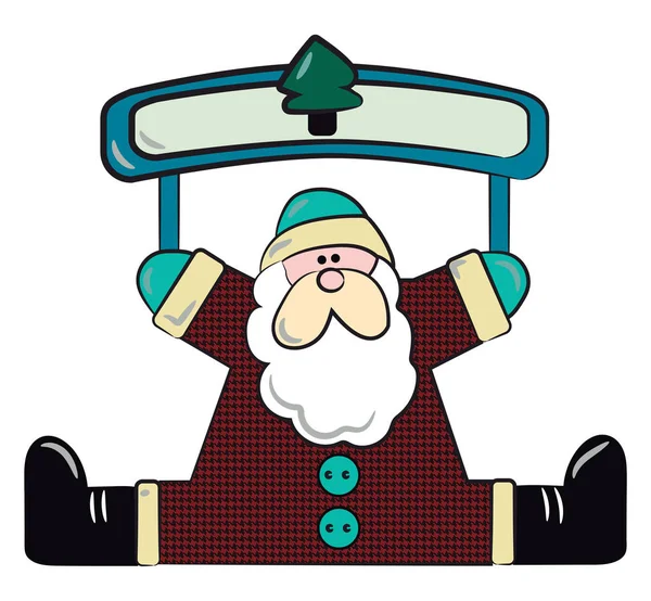 Santa Claus hanger vector or color illustration — Stock Vector