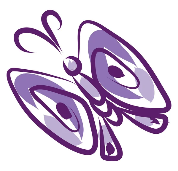 A purple butterfly vector or color illustration — Stock Vector