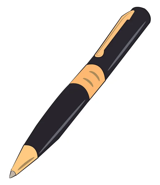 Schwarz & Gold Kugelschreiber Vektor oder Farbabbildung — Stockvektor