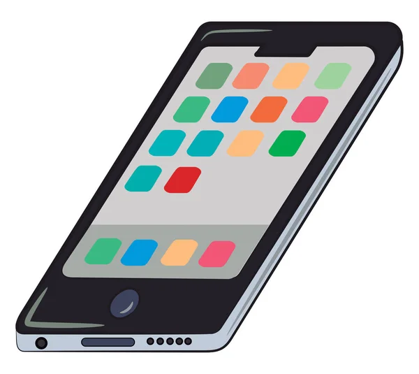 Touchscreen mobiele telefoon vector of kleur illustratie — Stockvector