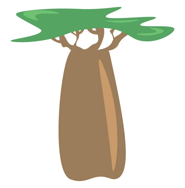 En boabab träd vektor eller färg illustration — Stock vektor