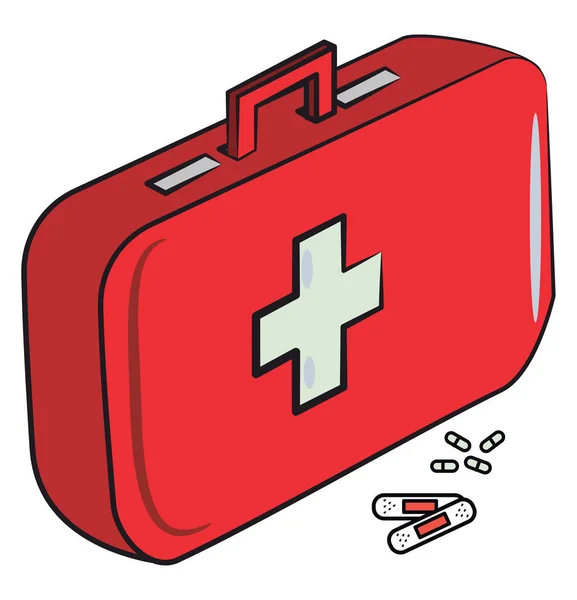 First aid box vector or color illustration — Stock Vector