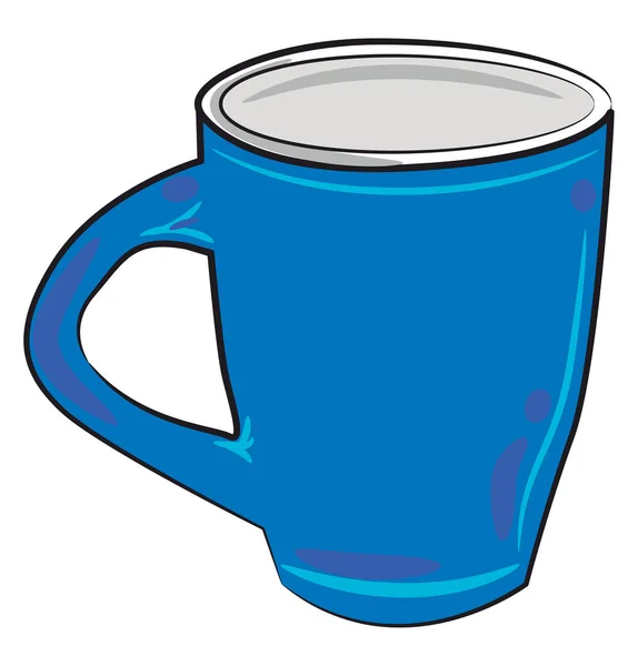 A blue glass or mug vector or color illustration — Stock Vector