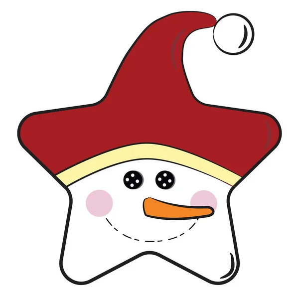 Almofada de boneco de neve com tema de Natal com vetor de chapéu de Santa ou cor — Vetor de Stock