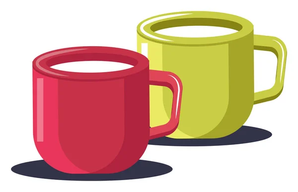 Tea Cups vector color illustration. — Stock Vector