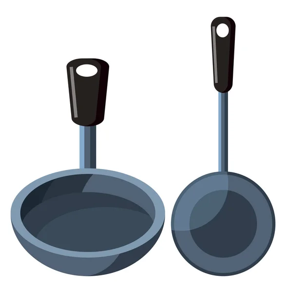 Fry Pans vector color illustration. — Stock Vector