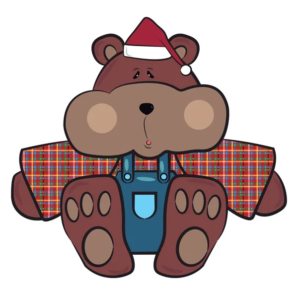 Brązowy niedźwiedź Grizzly wektor lub kolor ilustracji — Wektor stockowy